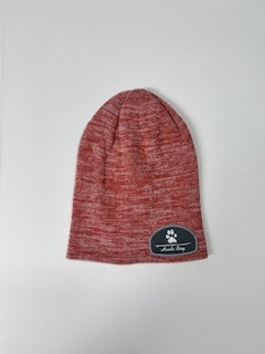 Pink/Grey/Lt. Pink Marled Beanie with Grey Patch